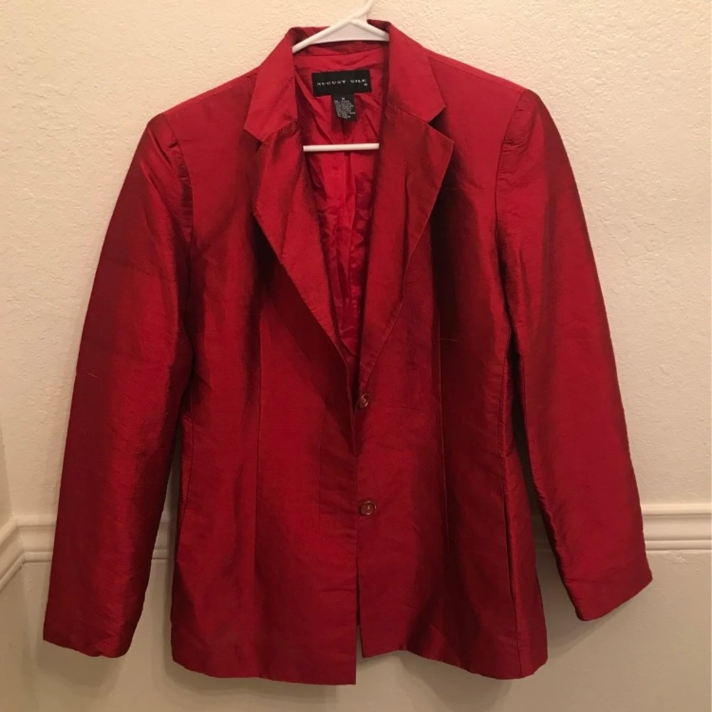 Silk red blazer